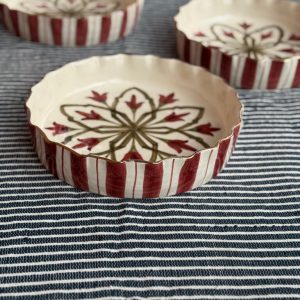 Hand painted moroccan tulip scalloped plates
