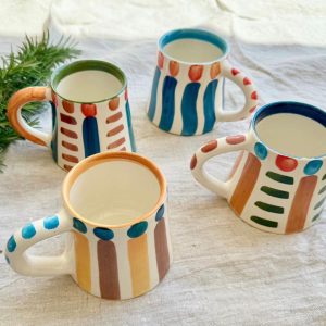 Artisanal Moroccan Patterned Coffee Mugs