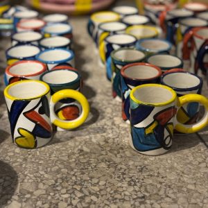Hand-Painted Cubist Ceramic Mug