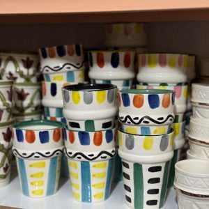 Hand-Painted Patterned Ceramic Cup